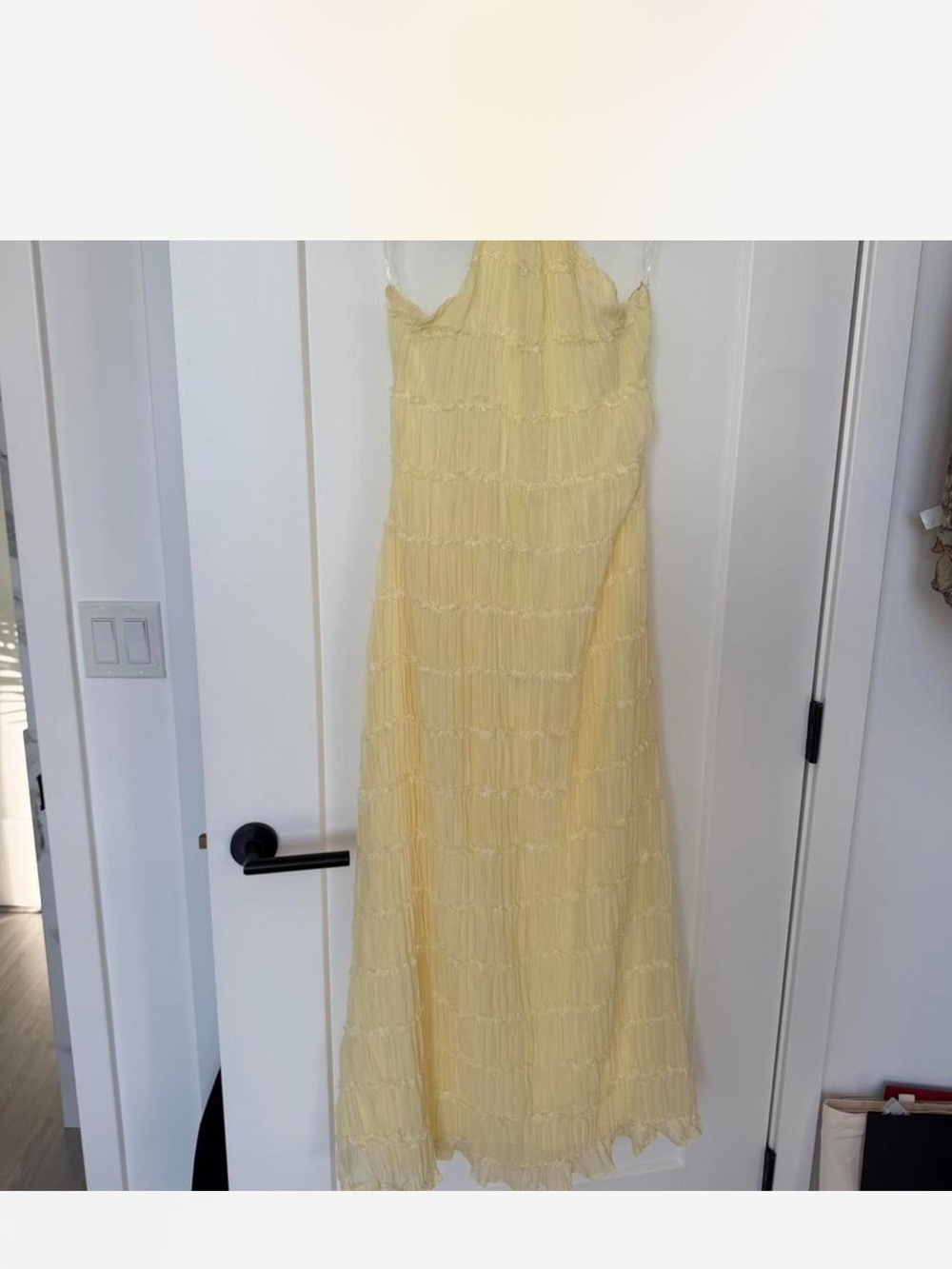 Peppermayo maxi butter yellow ruffle dress